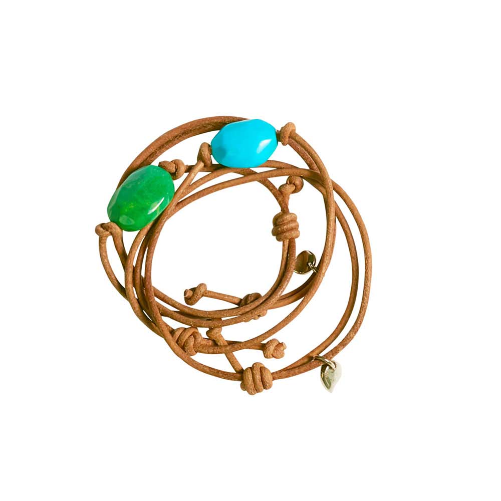 Green and Blue Turquoise Pebble Bracelets