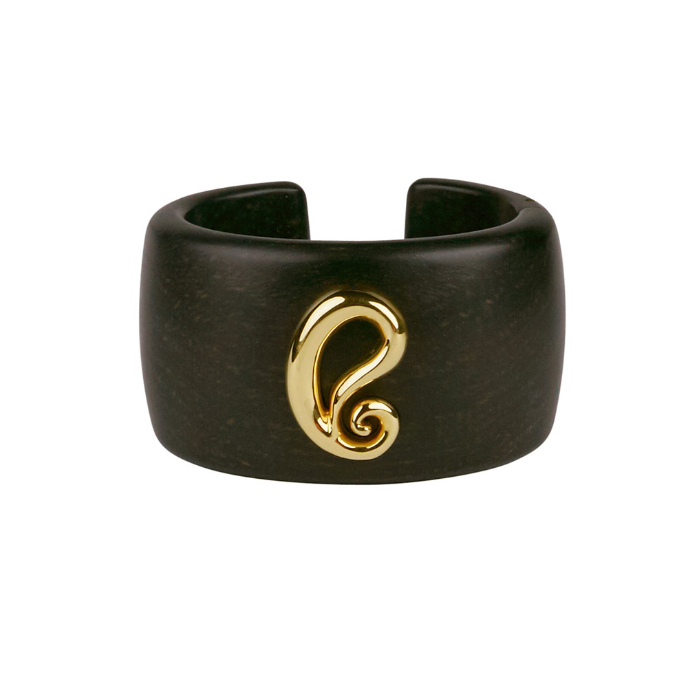 Ebony and Gold Paisley Bracelet